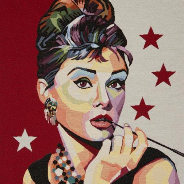 Gobelin Panel Audrey Hepburn ca. 47x47 cm